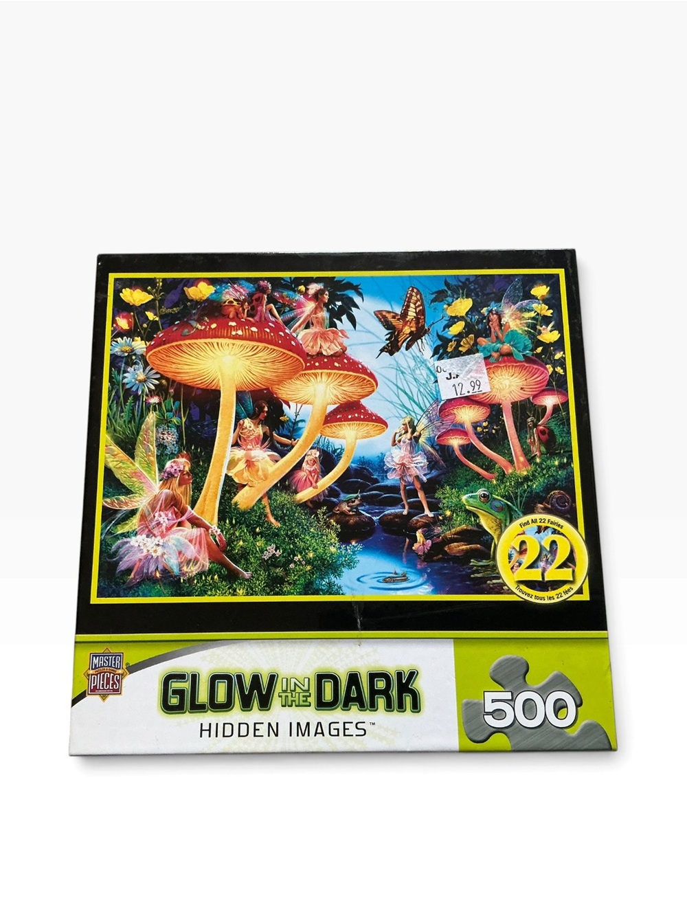 Glow in the dark hidden images 500-piece puzzle magic toadstool &fairy scene